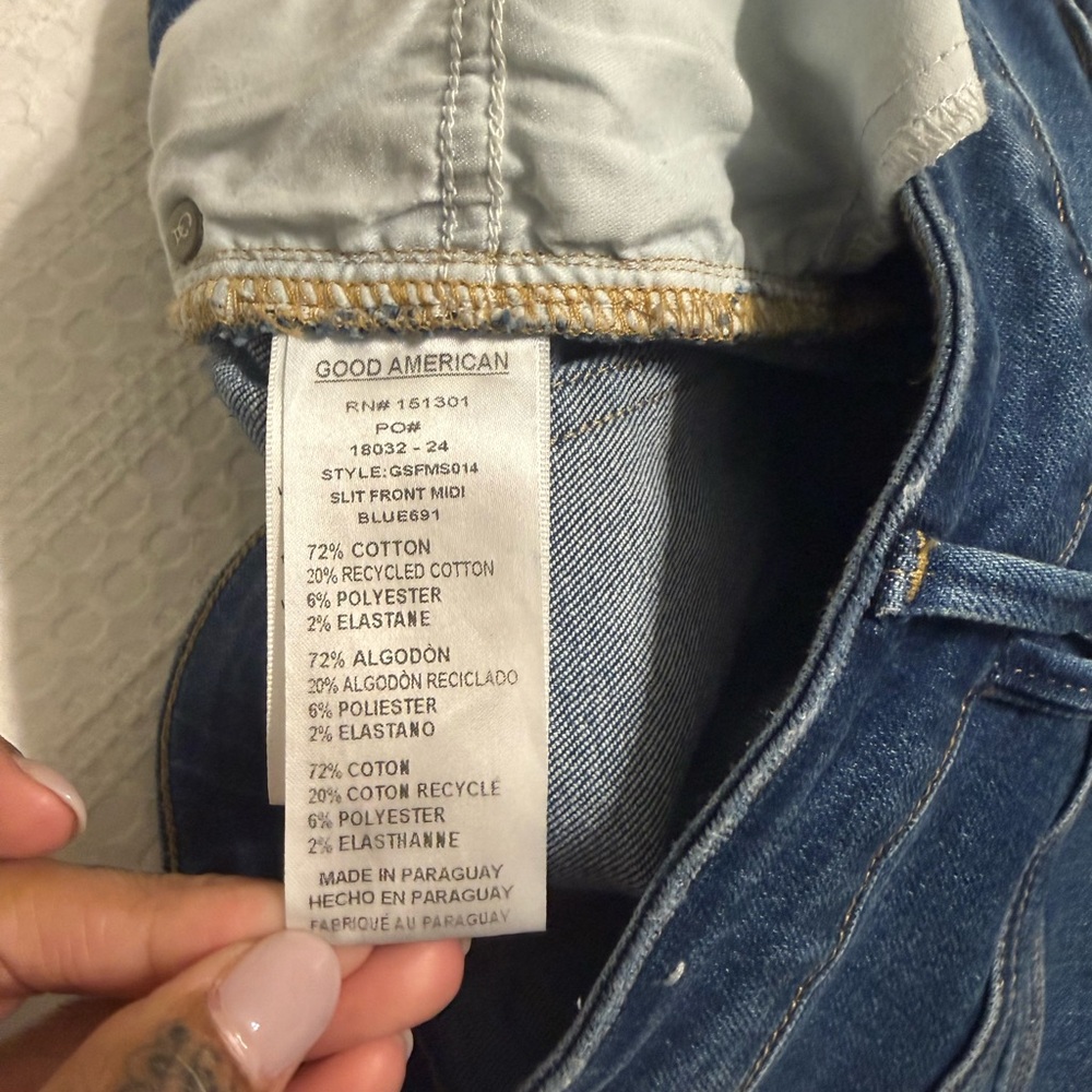 Good American Blue Denim Midi Skirt - Picture 9 of 10